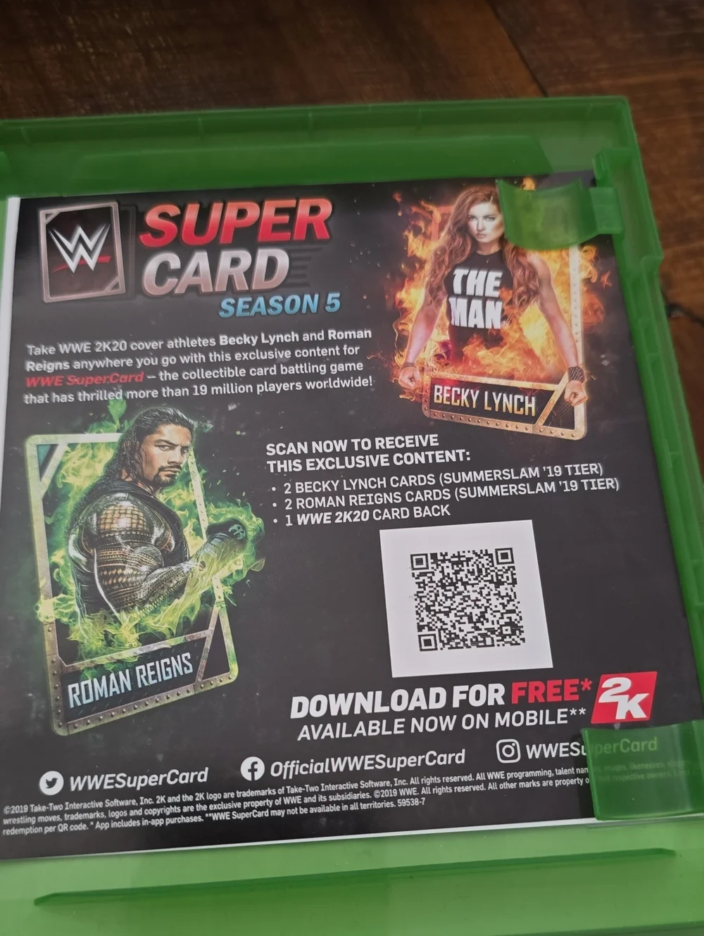 WWE 2K20 Xbox One Video Game - Green Case